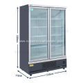 Upright two glass door freezer cabinet